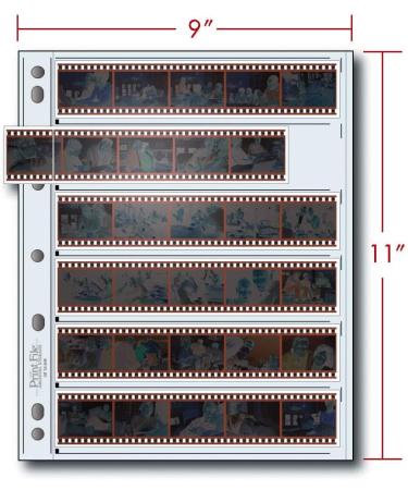 Print File 35mm Archival Storage Pages for Negatives | 6-Strip 6-Frame - 25 Pack x 2 - Buy Online on SooperMarket.com