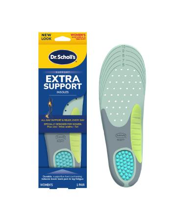 Scholl Extra support insoles for women EU size 38-43.5-ideal for large and strong women wide feet shock-absorbing supports the foot vault distributes the pressure tailored inserts 1 pair of women 34-46