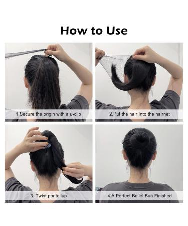 30 Pieces Invisible Hair Grids - Elastic Hair Network for Women & Girls - Perfect for Ballet Dances - Black - Buy Online on SooperMarket.com