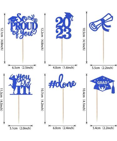 Pack of 24 Graduation Cake Decorations Graduation Cupcake Toppers Graduation Cake Decorations Cake Toppers for Graduation Parties Graduation Proms Dark Blue - Buy Online on SooperMarket.com
