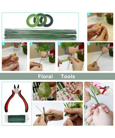 Menecor Floral Arrangement Kit - DIY Bouquet Making Tools with 24 Gauge Wire, Wire Cutter, and Tapes - Buy Online on SooperMarket.com