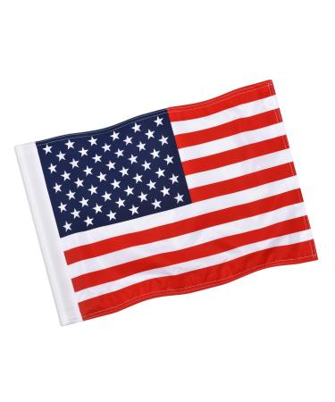 KINGTOP Standard Golf Flag, Double-Side American Pin Flag, Regulation Tube Flag, Practice Putting Green Golf Flags for Yard, Both 20 L x 13 H American Tube Golf Flag