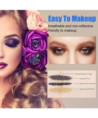 360pcs Lace Eyelid Lifter Tape Invisible Fiber Double Eyelid Tape Stickers Roll Lace Mesh S Shape Water Adhesive Eyelid Stickers for Droopy Uneven (with Fork Rods and Tweezers) - Buy Online on SooperMarket.com
