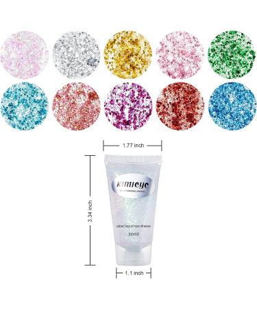 Mermaid Sequins Glitter Gel Set for Body, Hair, Face, Nails - Long Lasting & Waterproof - 10 Colors Available - 2PCS (8 RED) - Buy Online on SooperMarket.com