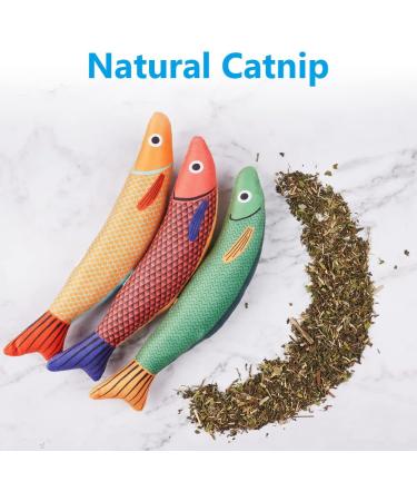 Osdue Cat Mint Toys - 3 Plush Fish Toys for Cats & Kittens | Dental Chew & Simulation Fish | International Shipping - Buy Online on SooperMarket.com