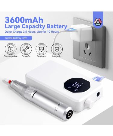 SAVILAND Professional Electric Nail Drill - 35000 RPM Rechargeable Acrylic Nail Art Kit with Drill Bits & Sanding Bands for Manicure & Pedicure - Perfect for Salon Use - Buy Online on SooperMarket.com