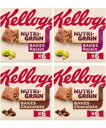 Breakfast Snack Bar Bundle Consisting of Nutrigrain Bars Raisin 6pk x2 & Nutri-Grain Bakes Chocolate Bars 6pk x2 (4 Pack) - Buy Online on SooperMarket.com
