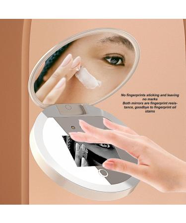 Sunscreen Testing Mirror 2X Magnification Touch Control UV Camera Mirror with LED Light 3.5 Inch Handheld Pocket Mirror for Travel Outdoor - Buy Online on SooperMarket.com