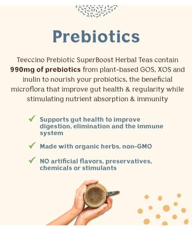 Teeccino Organic Macadamia Nut Herbal Tea - Caffeine Free Prebiotic, 10 Bags - Buy Online on SooperMarket.com
