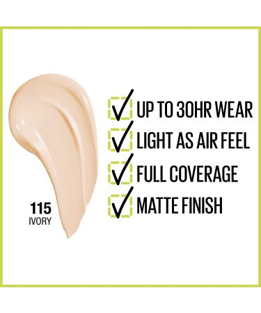 Maybelline Super Stay Full Coverage Foundation 115 Ivory - 1 fl oz (30 ml) | Long-lasting, Flawless Finish - Buy Online on SooperMarket.com