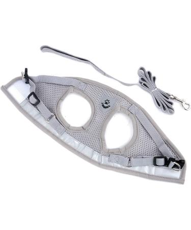 Ranphy Cat Dishes with Leash - Breakproof Reflective Padding Harness for Small Cats | Soft Fabric Puppy Dishes | XS Size (Chest 26 cm) - Gray - Buy Online on SooperMarket.com