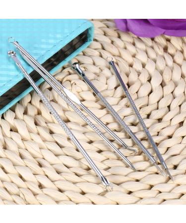 Shop 5pcs Stainless Steel Blackhead Removal Tool Set - Double-Ended Acne & Pimple Tool for Effective Skin Care - Buy Online on SooperMarket.com