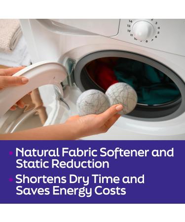 Wool Dryer Balls - Reusable Natural Fabric Softener & Static Reducer | Odor Eliminating with Silver Technology | 6 Pack for Reduced Drying Time & Energy Savings - Buy Online on SooperMarket.com