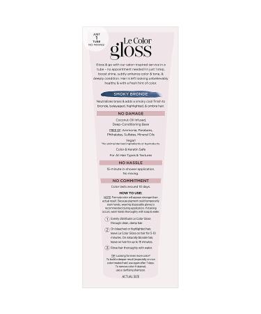 L'Oreal Paris Le Color Gloss In-Shower Toning Hair Gloss - Neutralizes Brass, Conditions, Boosts Shine - Smoky Bronde, 4 oz - Buy Online on SooperMarket.com