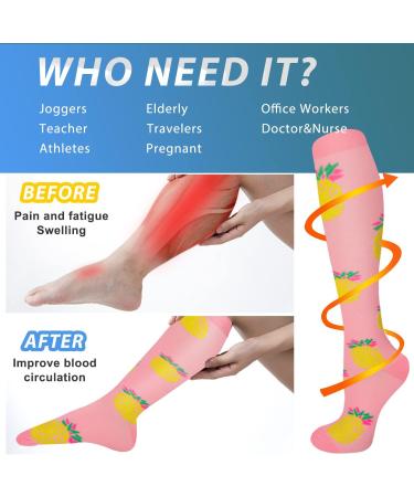 Actinput 4 Pairs Compression Stockings for Men & Women - Colorful Support Socks for Sports Travel & Nursing - Size S-M - Buy Online on SooperMarket.com