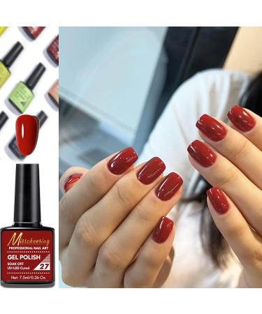 Red Gel Nail Polish Set Burgundy Dark Red Black Nail Varnish Sets Rose Red Autumn UV/LED Nail Lamp Soak off Nail Art Manicure Gel Nail Polish Kit for Salon DIY at Home - Buy Online on SooperMarket.com