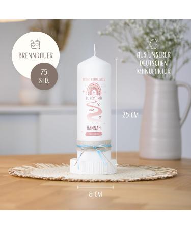 Personalized Amari Communion Candle | 25cm H x 8cm | Custom Design for Boys & Girls | Perfect for Celebrations - Buy Online on SooperMarket.com