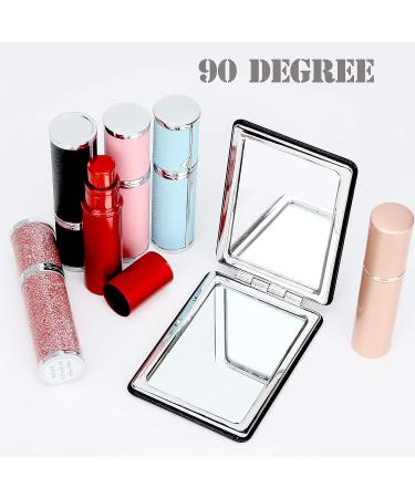 Compact Black Travel Makeup Mirror for Men, Women & Girls - Portable Double-Sided Magnifying Vanity Mirror - Ideal for Purse, Handbag & Pocket - Distortion-Free - Buy Online on SooperMarket.com