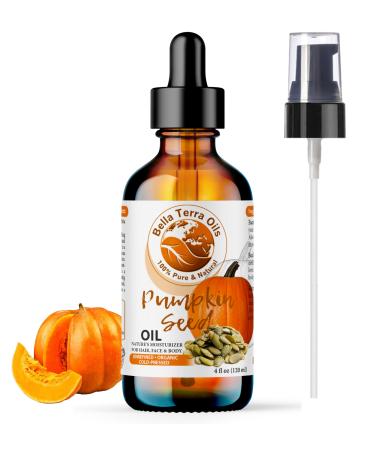 Bella Terra Oils - Organic Pumpkin Seed Oil 4oz - A Rendezvous with Organic Pumpkin's Nutritional Delight Abundant in Vitamin C & E The Epitome of Skin Purity 4 Fl Oz (Pack of 1)
