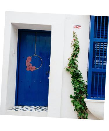 Cabilock Wrought Iron Gate Hanging Wreath Emblems Simulation Garland Hanging Garland Wall Decoration Door Rosy 20x20cm - Buy Online on SooperMarket.com
