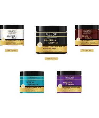 Lorenti Deep Conditioning Hair Mask 500 ml | For Dry Damaged Dense & Frizzed Hair | Contains Vitamin B7 & Proteins to Balance & Moisturize Hair | 16.9 Fl Oz (Argan Oil) - Buy Online on SooperMarket.com