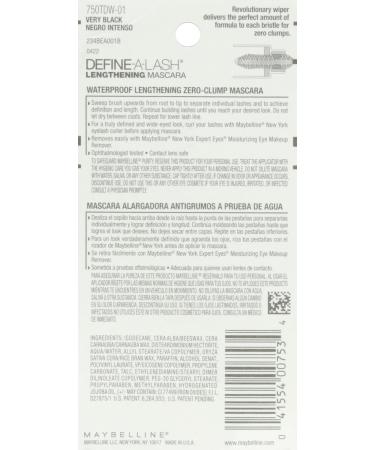 Maybelline Define-A-Lash Lengthening Waterproof Mascara - Very Black 0.22 fl. oz - Buy Online on SooperMarket.com