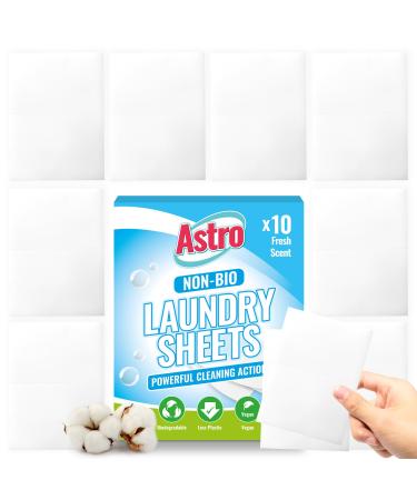 10pk Non-Bio Laundry Detergent Sheet Cotton Scent Washing Powder Sheets | Washing Sheet Detergent | Laundry Sheet Detergent | Washing Sheet Detergent Travel Laundry Sheet UK (1x10pk)