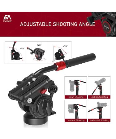 V6 Professional Video Fluid Head Mount for DSLR Cameras & Camcorders - Max Load 17lbs/8kg - Buy Online on SooperMarket.com