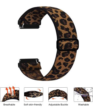 BOTNUW 4 Pack Elastic Bands for Fitbit Versa Smart Watch - Adjustable Nylon Straps for Women Men - Boho Green, Colorful, Leopard Prints - Buy Online on SooperMarket.com