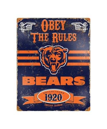 Party Animal NFL Vintage Style Chicago Bears Embossed Metal Signs