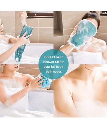 S&R PLKOP Exfoliating Back Scrubber, Glove & Loofah Set for Women - 3 Piece Green Bath Body Scrubber (31.5 * 3.7 inch) - Buy Online on SooperMarket.com