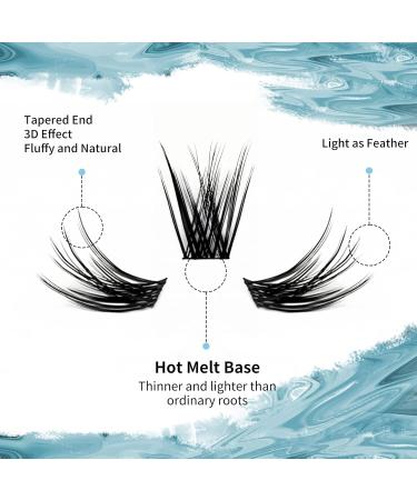 C Curl Cluster Lashes 12mm | Reusable Soft Individual Eyelash Clusters | DIY Lash Extensions | 0.07mm Wide Stem Wispy Clusters | FD-D29-0.07-C-12 - Buy Online on SooperMarket.com