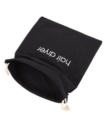 FOYTOKI 2pcs Hair Dryer Storage Bag Mini Hairdryer Bag Drawstring Shark Hair Dryer Toiletey Fabric Black