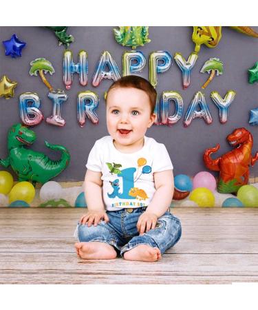 AMZTM 1st Boy Dinosaur Birthday Shirt for Toddler Baby - First Birthday Outfit - Size 90 White - Buy Online on SooperMarket.com