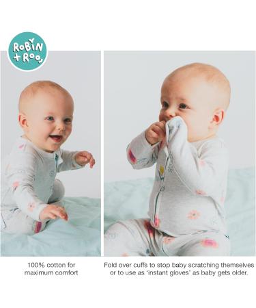 100% Cotton Two-Way Zipper Baby Sleepsuit Unisex Onesie Romper 12-18 Months - Flower Design - Buy Online on SooperMarket.com