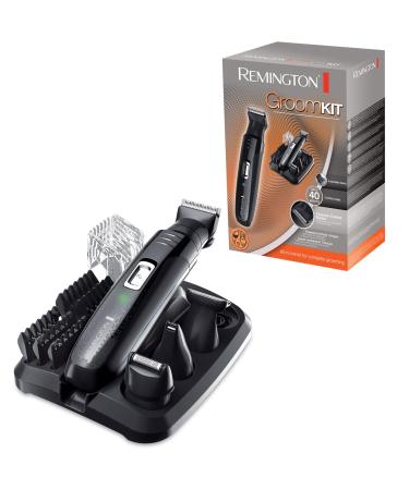 Remington GroomKit PG6130 styling set for facial and body hair 4 removable attachment heads black/grey