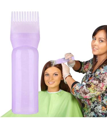 Hair Dye Brush Bottle Root Comb Applicator Bottle Hair Oil Bottle With Comb Hair Dye Bottle Applicator Comb With Graduated Scale For Home Salon Use White+Purple+Pink - Buy Online on SooperMarket.com