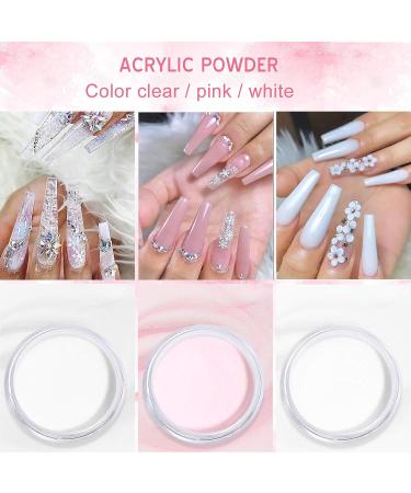 Saviland Acrylic Nail Kit - Professional Acrylic Powder and Liquid Set with Nail Brush and Forms - 3 Colors for Nails Extension - Beginner Friendly - Buy Online on SooperMarket.com