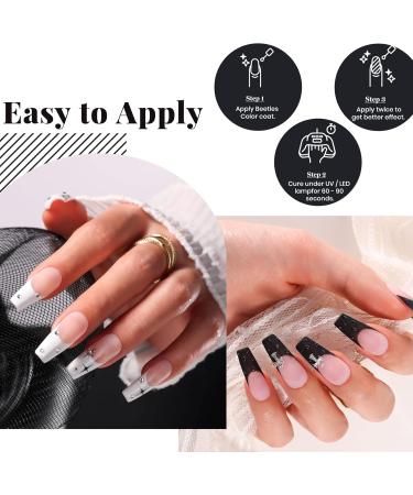 Beetles Gel Nail Polish Kit- 2 Pcs 15ml Black And White Gel Polish Black Winter Gel Nail Polish Black Nail Polish Soak Off Led Gel Polish Nail Art Manicure Salon Diy at Home - Buy Online on SooperMarket.com