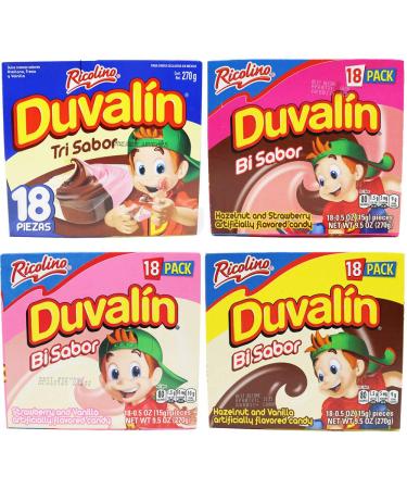 Duvalin Bundle. Tri Flavor, Vanilla Hazelnut, Strawberry Hazelnut, Strawberry Vanilla. 18 count on each box. All 4 Different Duvalin boxes