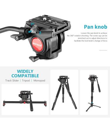 Neewer Heavy Duty Video Camera Tripod Fluid Drag Pan Head - DSLR Video Camcorder Shooting - 11 lbs Capacity - Buy Online on SooperMarket.com