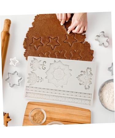 IMIKEYA Baroque Fondant Mold 3pcs Embossed Lace Mold 3D Non Stick Flower Candy Silica Gel Scroll Border Lace Molds 19.5X12X1CMx3pcs - Buy Online on SooperMarket.com