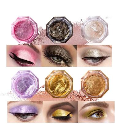 Reddhoon 6 Colors Diamond Liquid Glitter Eyeshadow Jelly Gel Shiny Eyeshadow Cream Waterproof Long Lasting Sparkling Glitter Liquid Eyeshadow Metallic Pigment - Buy Online on SooperMarket.com