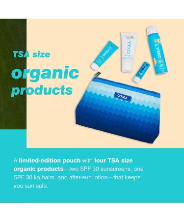 Coola Organic Sunscreen & Lip Balm SPF 30 Kit | Dermatologist Tested, TSA Approved | Vegan & Gluten Free | 4 Items - Buy Online on SooperMarket.com