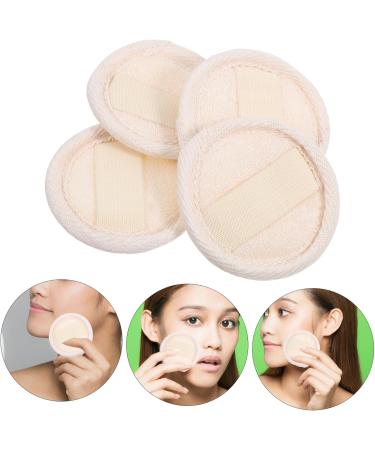 4pcs Loofah Facial & Body Scrubber Set - Beige Fabric Shower & Dish Washing Pads for Exfoliating & Cleansing - Buy Online on SooperMarket.com