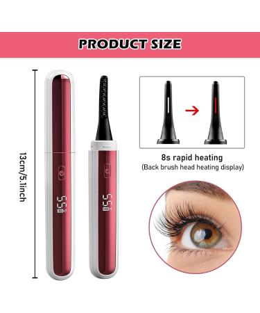 Heated Eyelash Curler Electric Eyelash Curler with 8 Seconds Quick Heating 4 Temperature Modes Anti-Burn Eyelash Brush Heated Eyelash Curler Long-Lasting Styling - Buy Online on SooperMarket.com