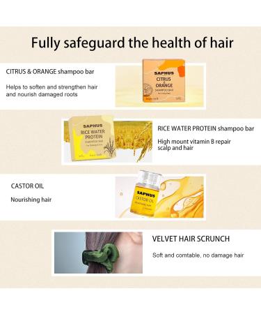 Hair Care Gift Set - 2 Shampoo Bars Hair Oil & Scrunch - Nourish & Style Your Hair - Buy Online on SooperMarket.com