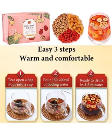 Ginger Jujube Tea with Brown Sugar Longan Red Date Lycium Barbarum Brown Sugar Ginger Tea Red Dates Ginger Tea Herbal Tea Bags Chinese Tea for Women (1BOX) - Buy Online on SooperMarket.com