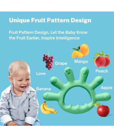 Buy Silicone Teething Bite Ring for Babies - 2-Pack | Toddler Teeth Relief | Perfect Shower Gifts - Green & Pink - Buy Online on SooperMarket.com