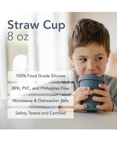 Ka Straw Cup 2-Pack | 100% Food-Grade Silicone | Spill-Proof | Dishwasher Friendly | Deep Ocean/Light Storm | 8 Oz Size - Buy Online on SooperMarket.com